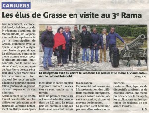 VISITE DES ELUS AU 3 RAMa ARTICLE VAR MATIN DU 14 AVRIL 2015